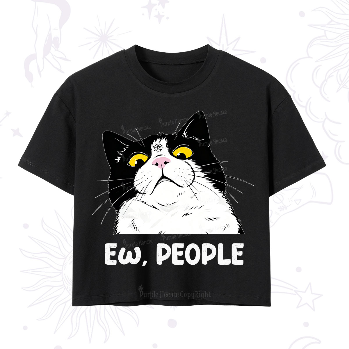 Purplehecate Ew People Cat Crop T-Shirt
