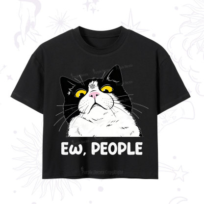 Purplehecate Ew People Cat Crop T-Shirt