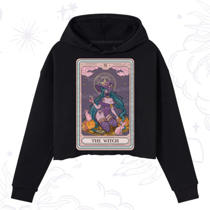 Purplehecate The Witch Tarot Halloween Crop Hoodie