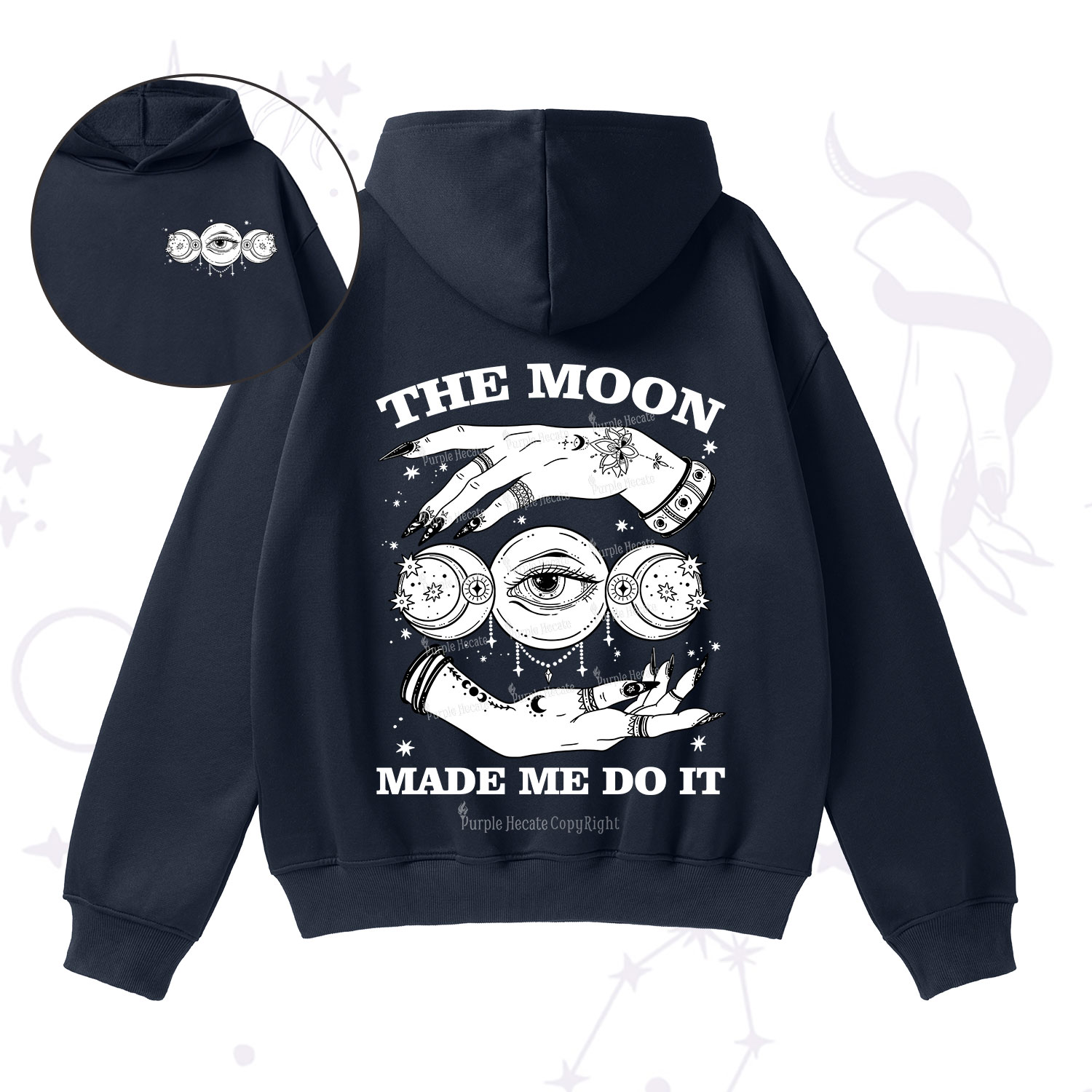 Purplehecate Funny The Moon Made Me Do It Fleece Hoodie Suit