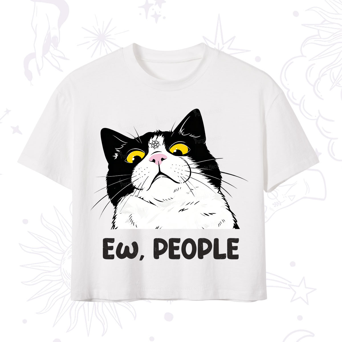 Purplehecate Ew People Cat Crop T-Shirt