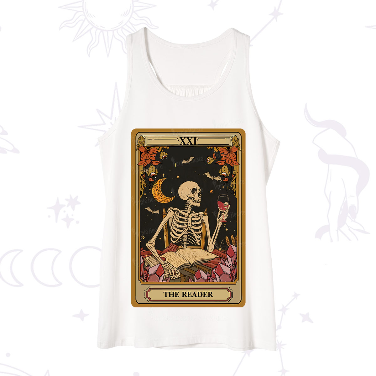 Purplehecate The Reader Tarot Skeleton Tank