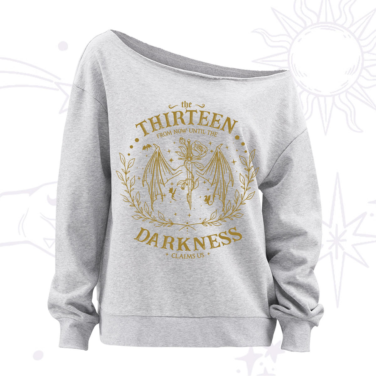 Purplehecate From Darkness Claim Us Off The Shoulder Sweatshirt