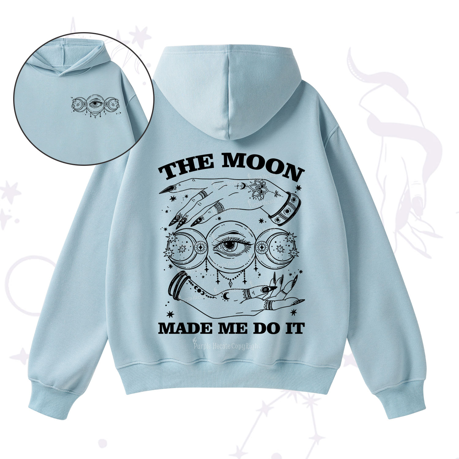 Purplehecate Funny The Moon Made Me Do It Fleece Hoodie Suit