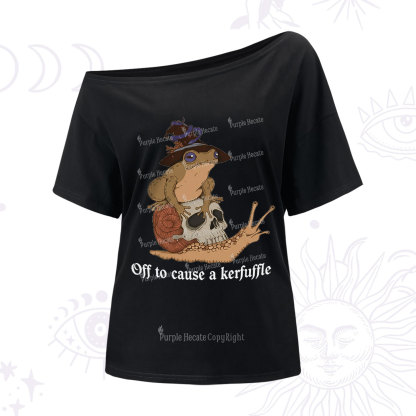 Purplehecate Off To Cause A Kerfuffle One Shoulder T-Shirt