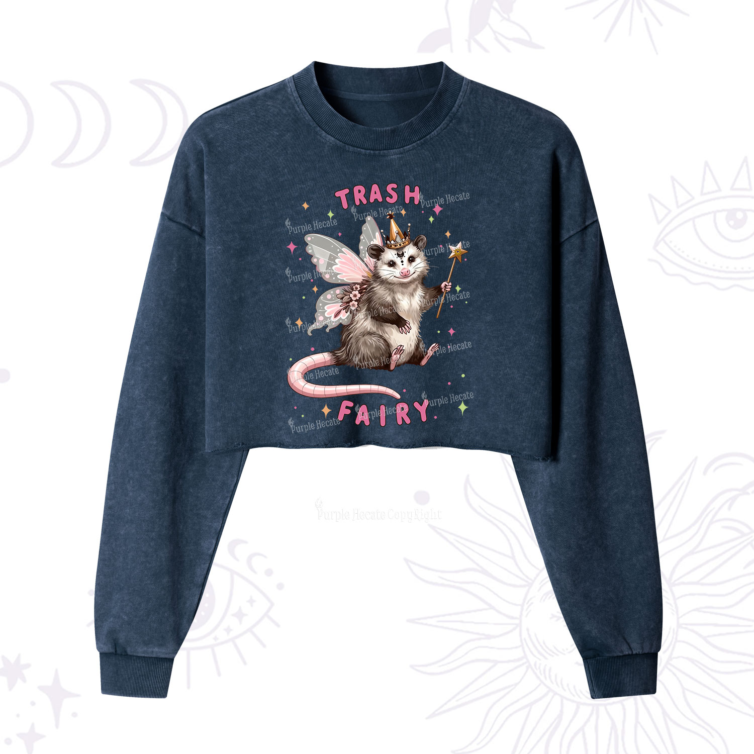 Purplehecate Trash Fairy Cropped Washed Sweatshirt