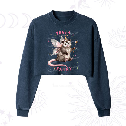 Purplehecate Trash Fairy Cropped Washed Sweatshirt