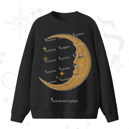 Purplehecate Celestial Moon Fuzzy Ugly Sweater