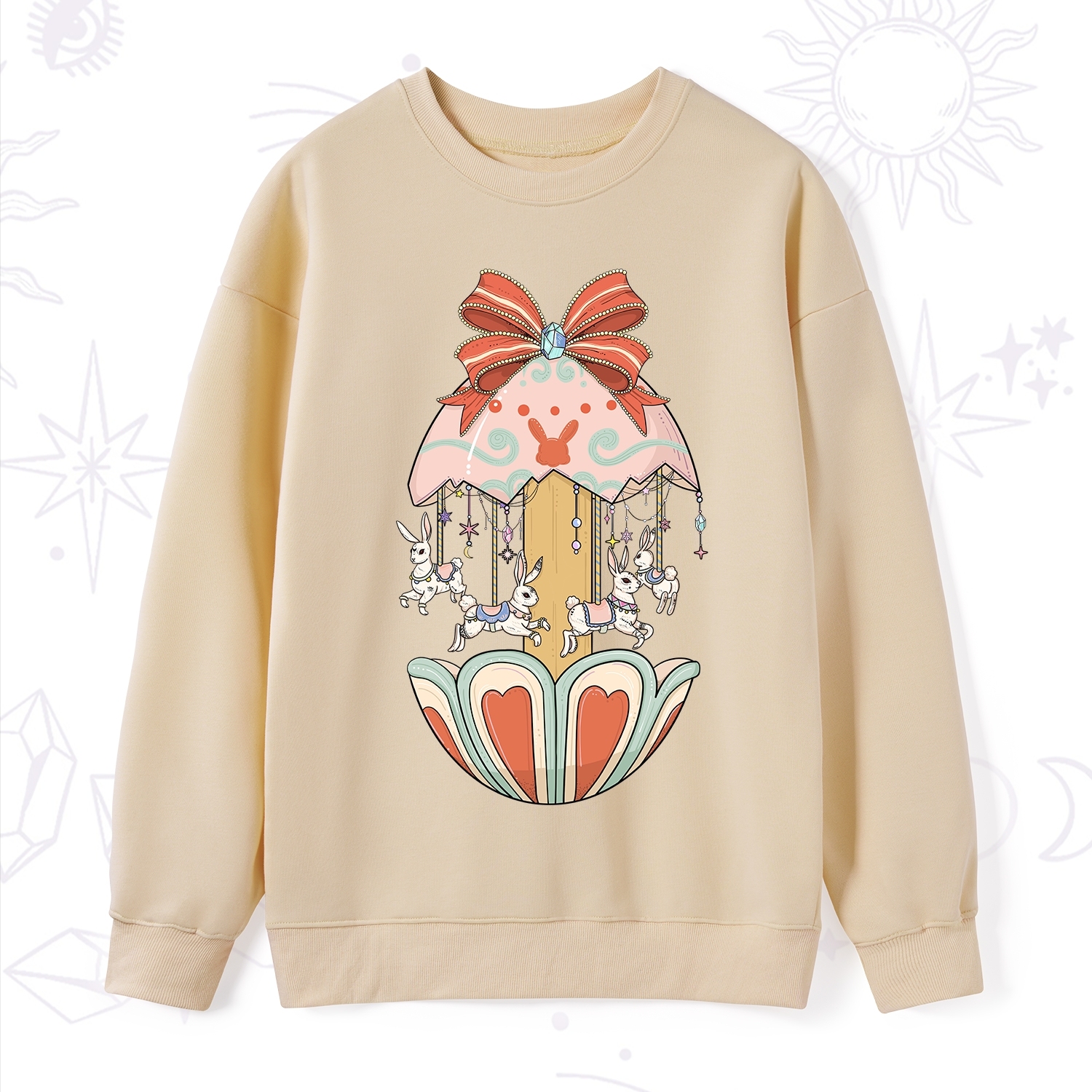 Purplehecate Bunny Carousel Easter Sweatshirt