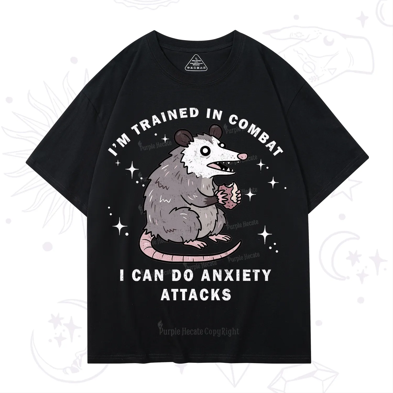 Purplehecate Anixety Attack Opossum T-Shirt