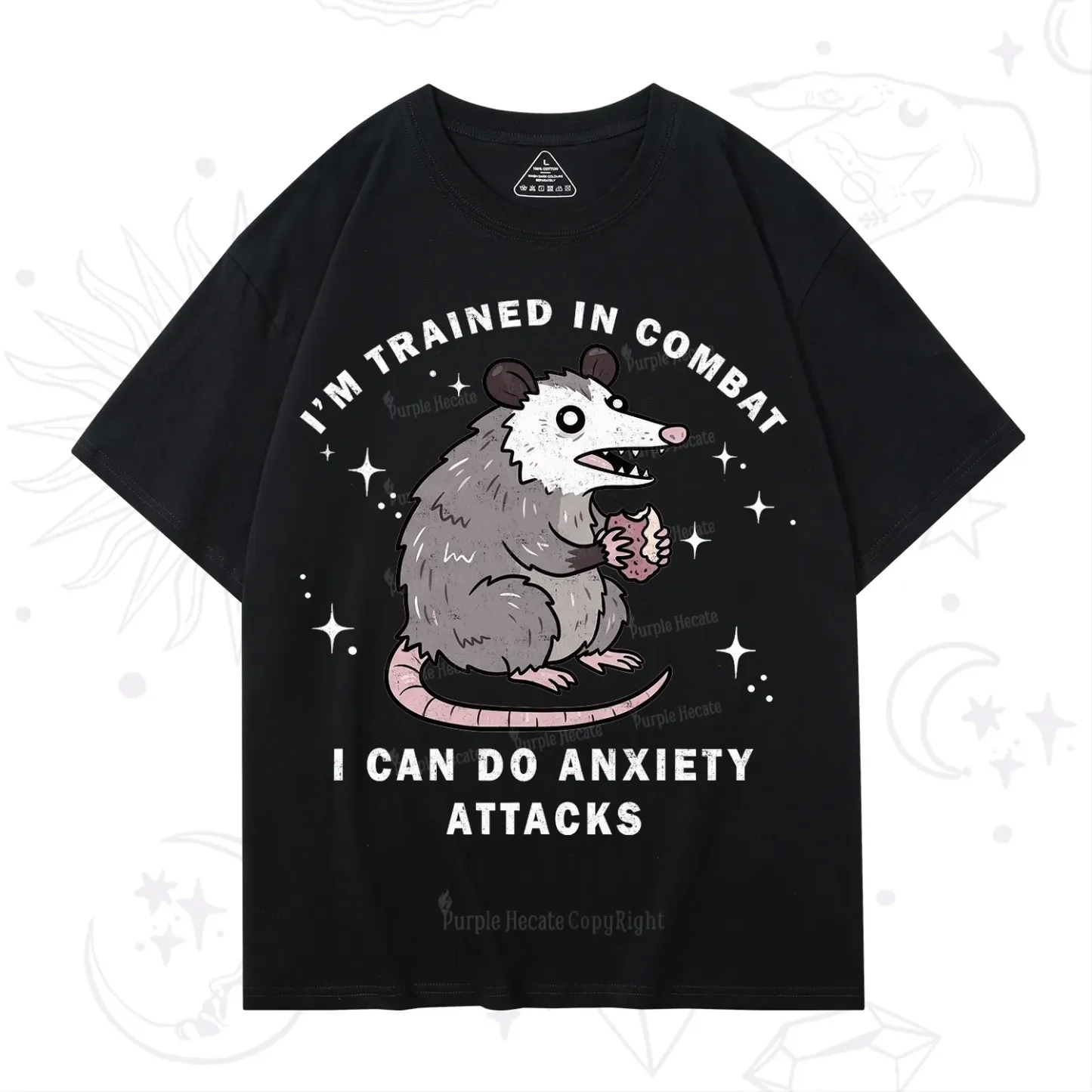 Purplehecate Anixety Attack Opossum T-Shirt