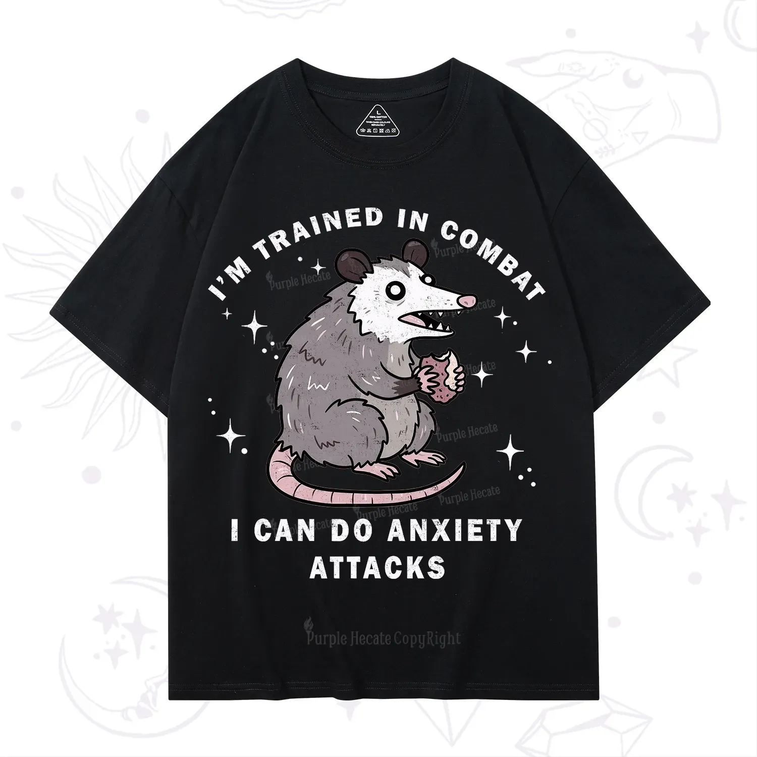 Purplehecate Anixety Attack Opossum T-Shirt