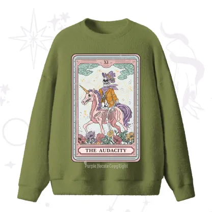 Purplehecate The Audacity Tarot Card Fuzzy Ugly Sweater