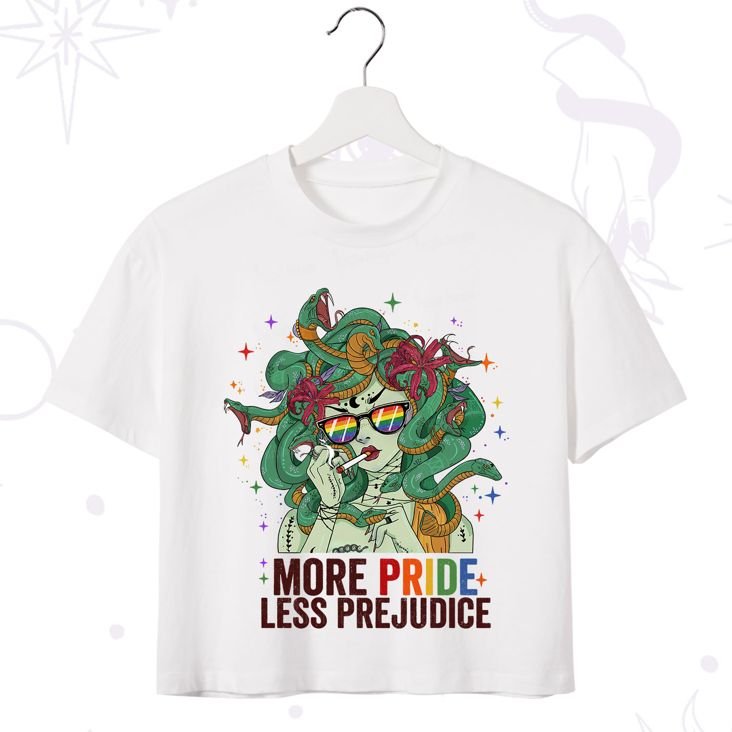 Purplehecate More Pride Less Prejudice Medusa Crop T-Shirt