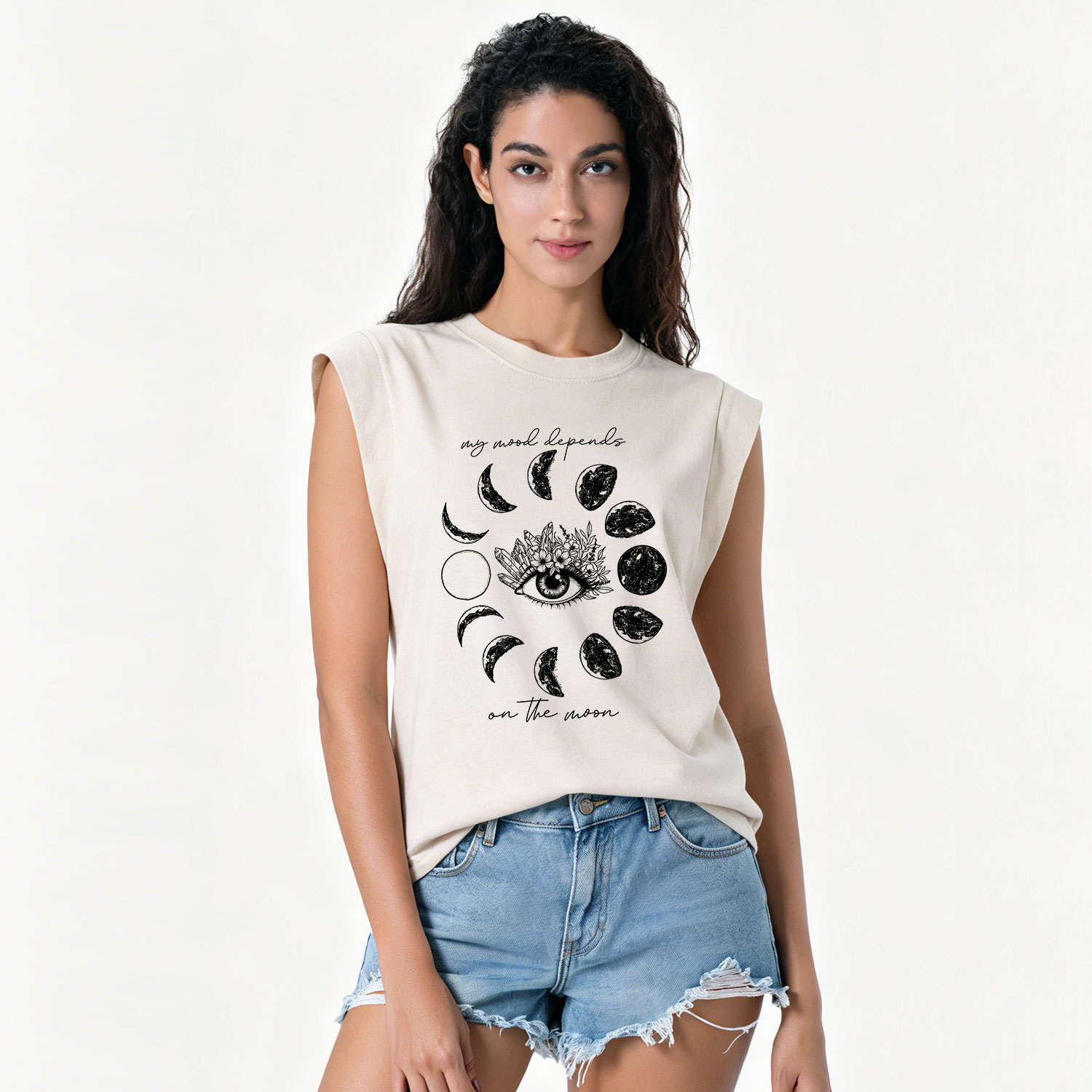Purplehecate My Mood Depends On The Moon Vintage Washed Tank