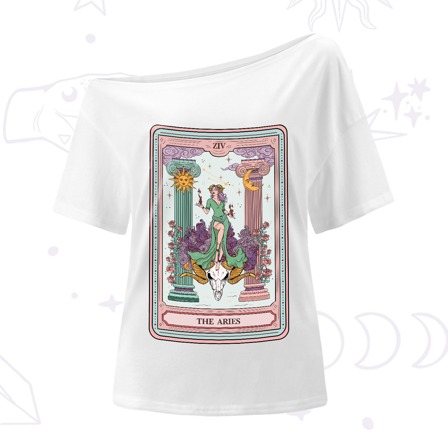 Purplehecate The Aries Goddess Tarot One-Shoulder T-Shirt