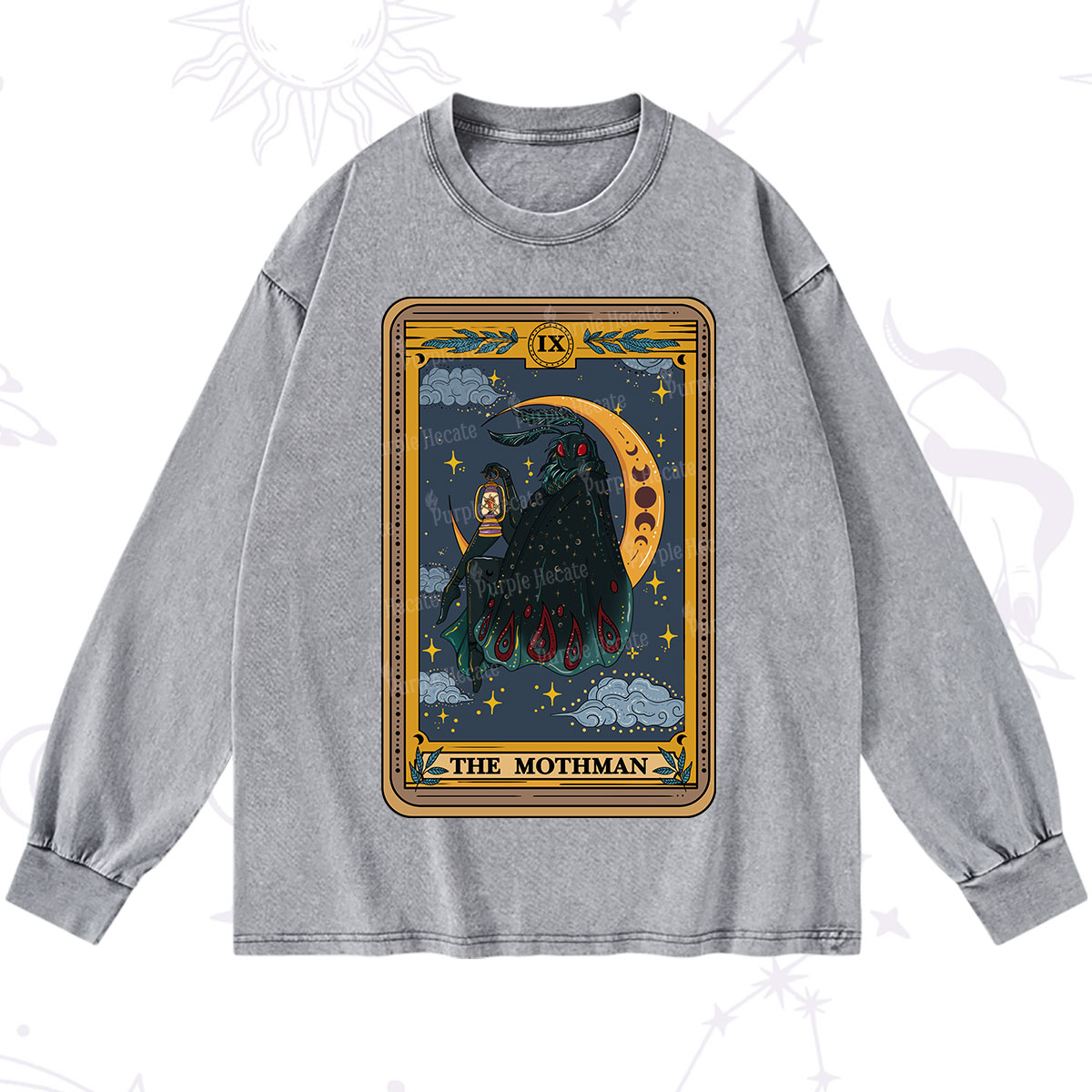 Purplehecate The Mothmen Tarot Washed Long Sleeve Shirt
