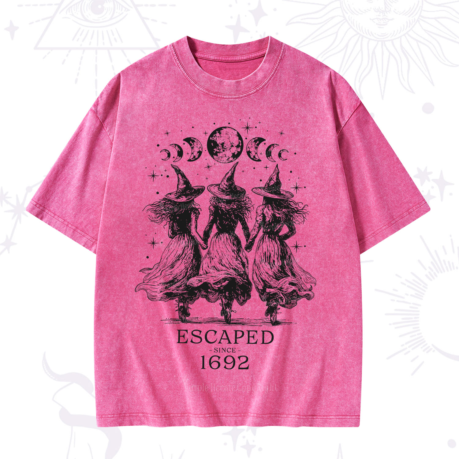 Purplehecate Escaped Since 1692 Washed T-Shirt