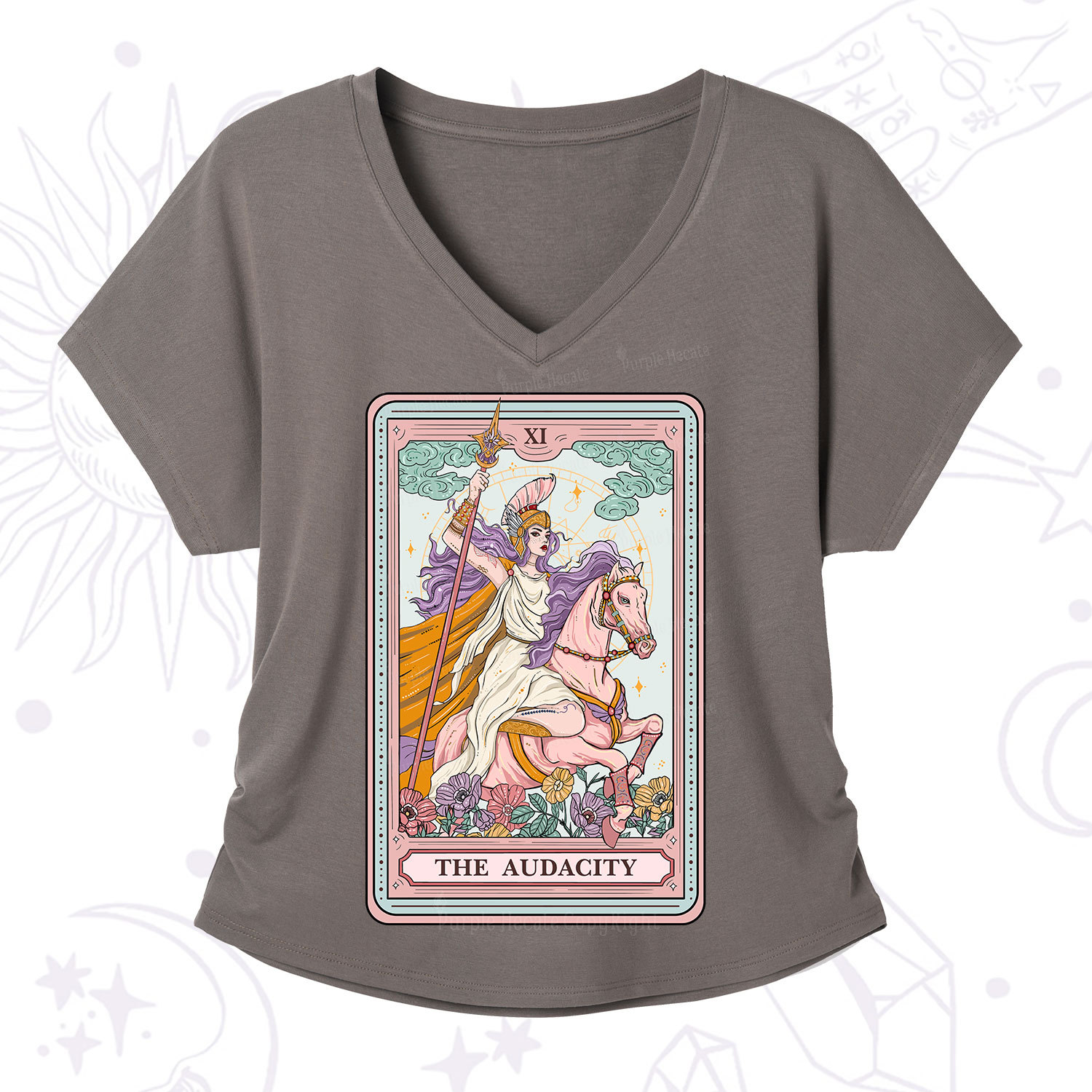 Purplehecate The Audacity Tarot Card V-Neck T-Shirt