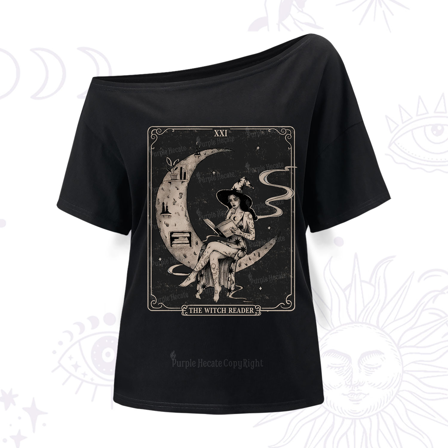 Purplehecate The Witch Reader One Shoulder T-Shirt
