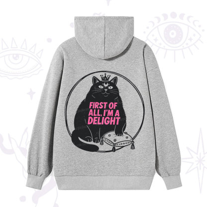 Purplehecate Black Cat First Of All I'm A Delight Hoodie