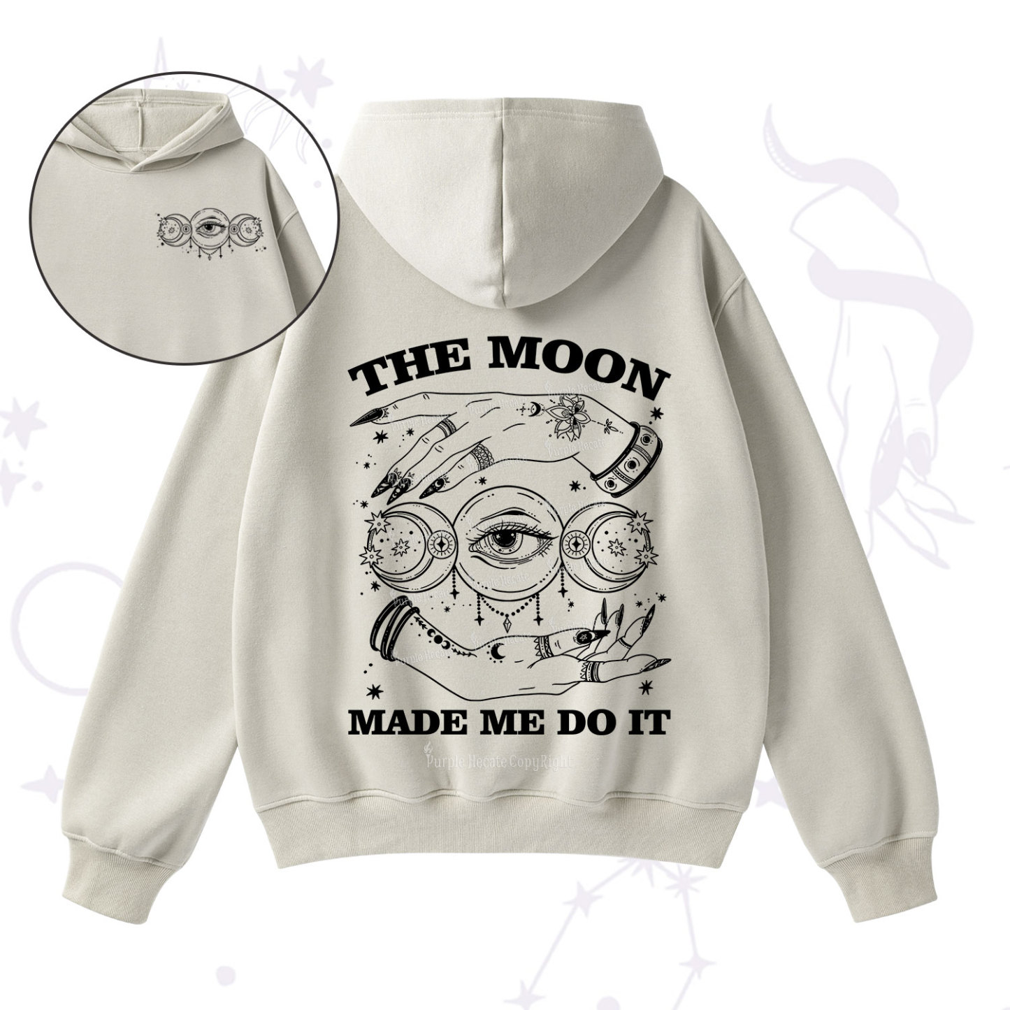 Purplehecate Funny The Moon Made Me Do It Fleece Hoodie Suit