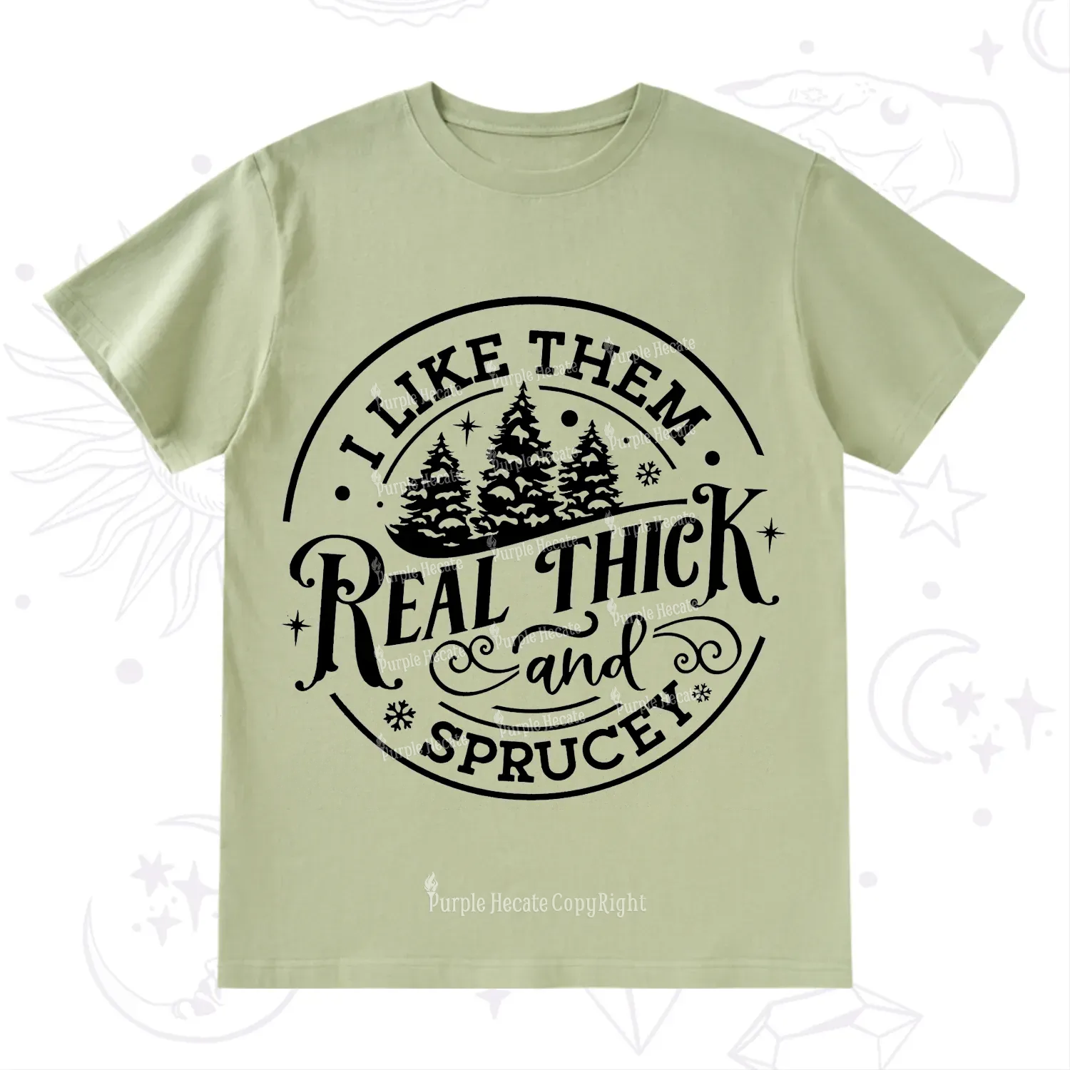 Purplehecate I Like Them Real Thick And Sprucy Christmas T-Shirt