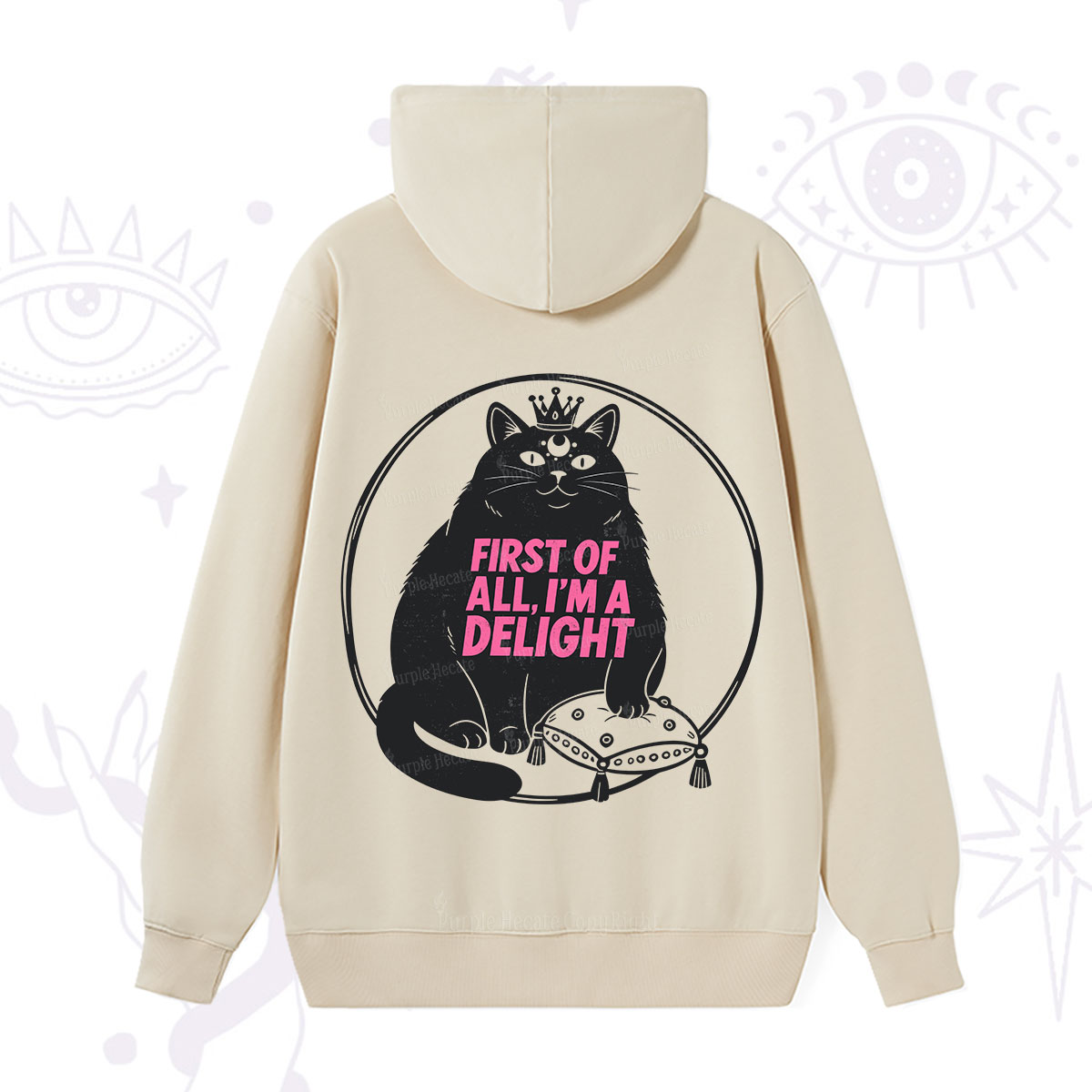 Purplehecate Black Cat First Of All I'm A Delight Hoodie