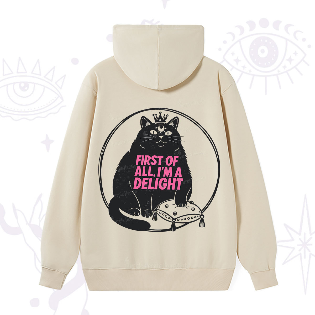 Purplehecate Black Cat First Of All I'm A Delight Hoodie