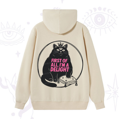 Purplehecate Black Cat First Of All I'm A Delight Hoodie