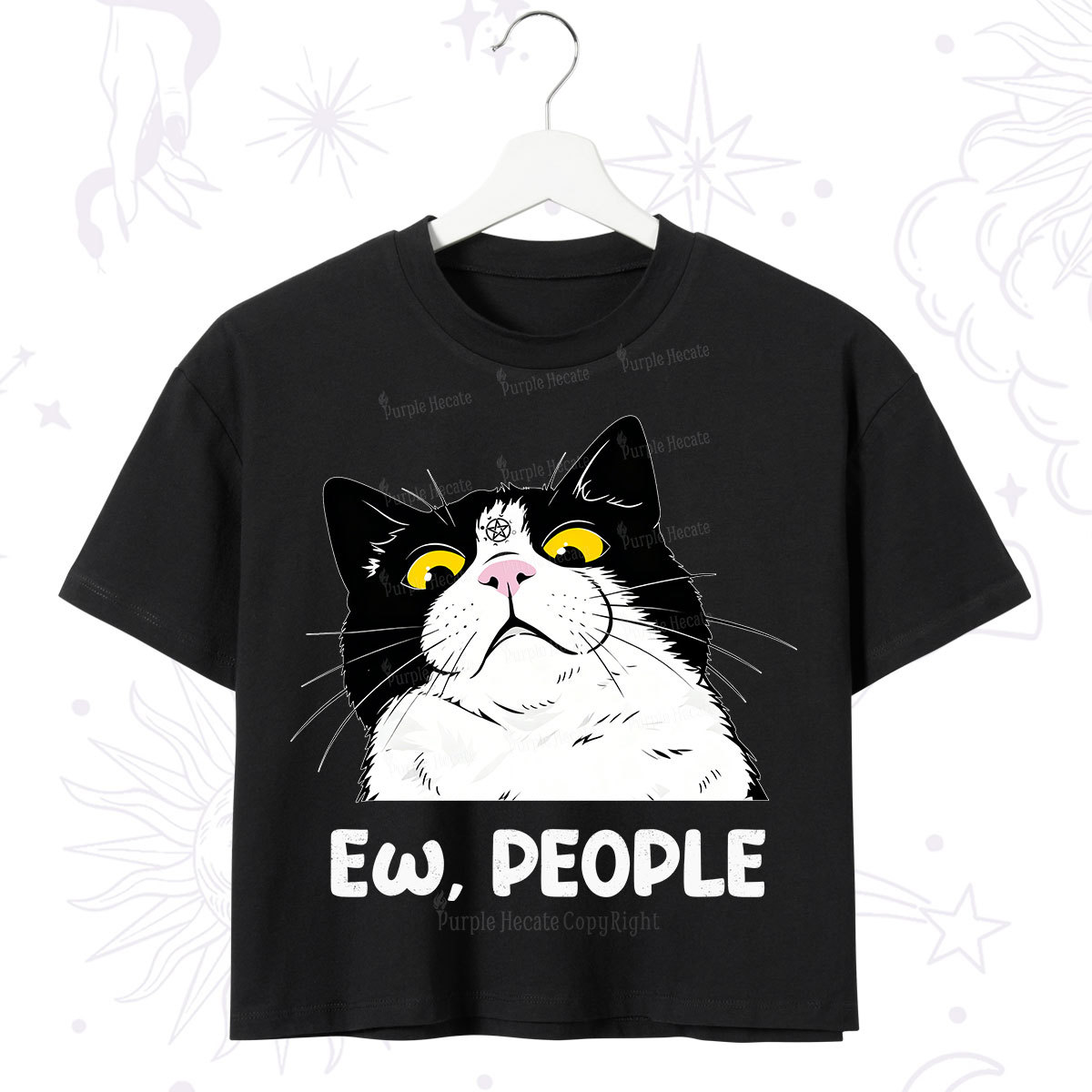 Purplehecate Ew People Cat Crop T-Shirt