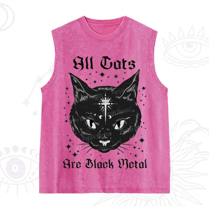 Purplehecate All Cats Are Black Metal Washed Tank