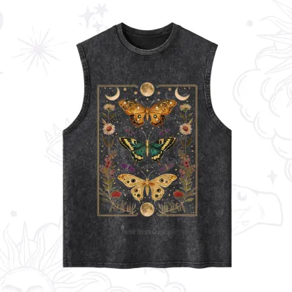 Purplehecate Sun and Moon Butterfly Washed Tank