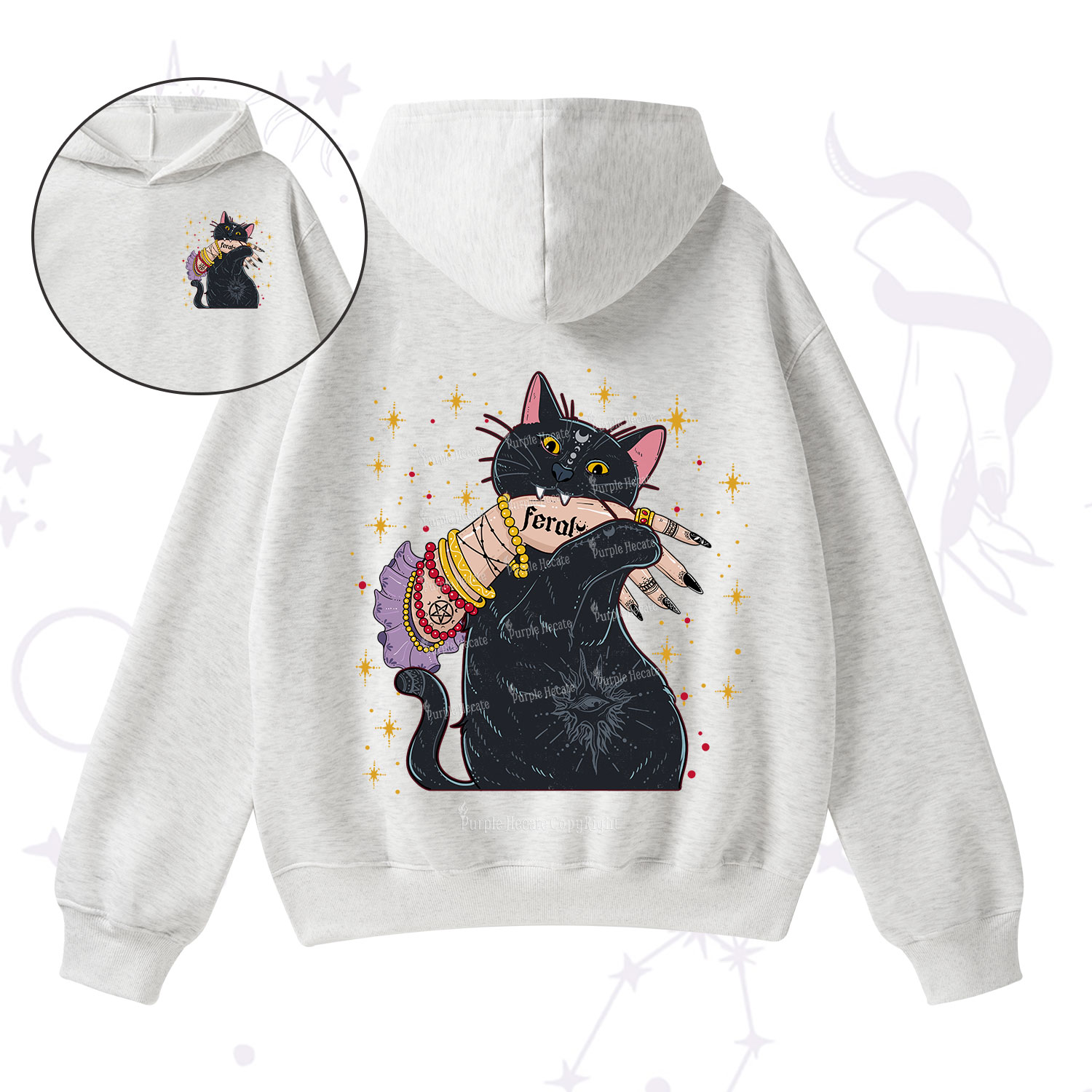 Purplehecate Feral Cat Fleece Hoodie Suit