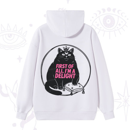Purplehecate Black Cat First Of All I'm A Delight Hoodie