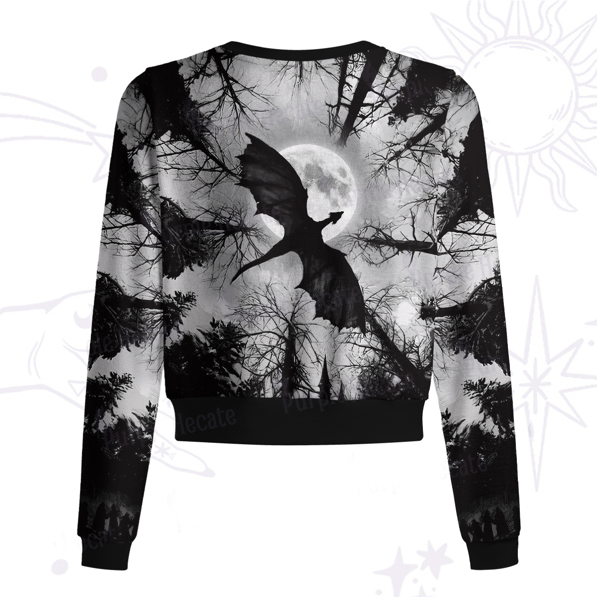 Purplehecate Gothic Moonlit Dragon Forest Knit Cardigan