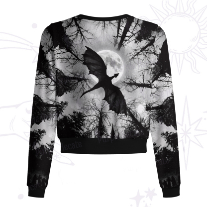Purplehecate Gothic Moonlit Dragon Forest Knit Cardigan