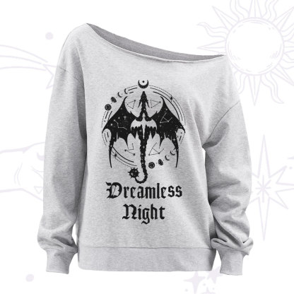 Purplehecate Dreamless Night Dragon Off The Shoulder Sweatshirt