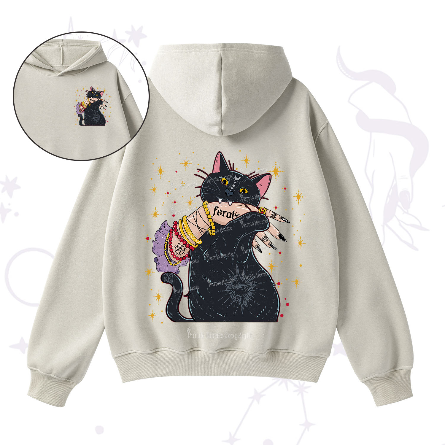 Purplehecate Feral Cat Fleece Hoodie Suit