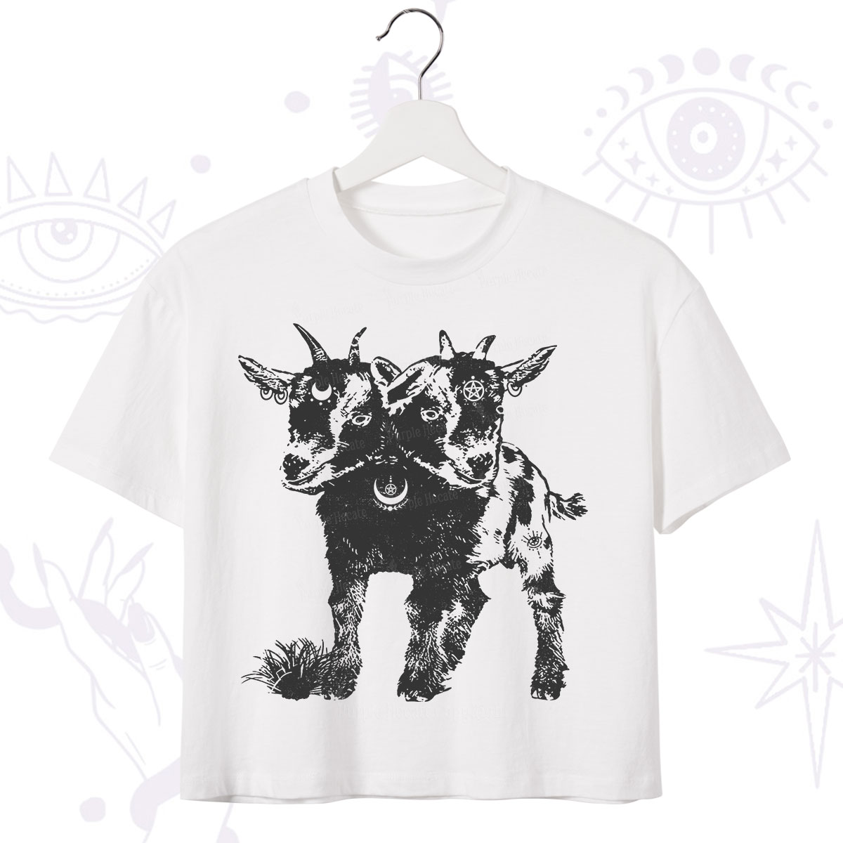 Purplehecate Two Headed Goat Crop T-Shirt