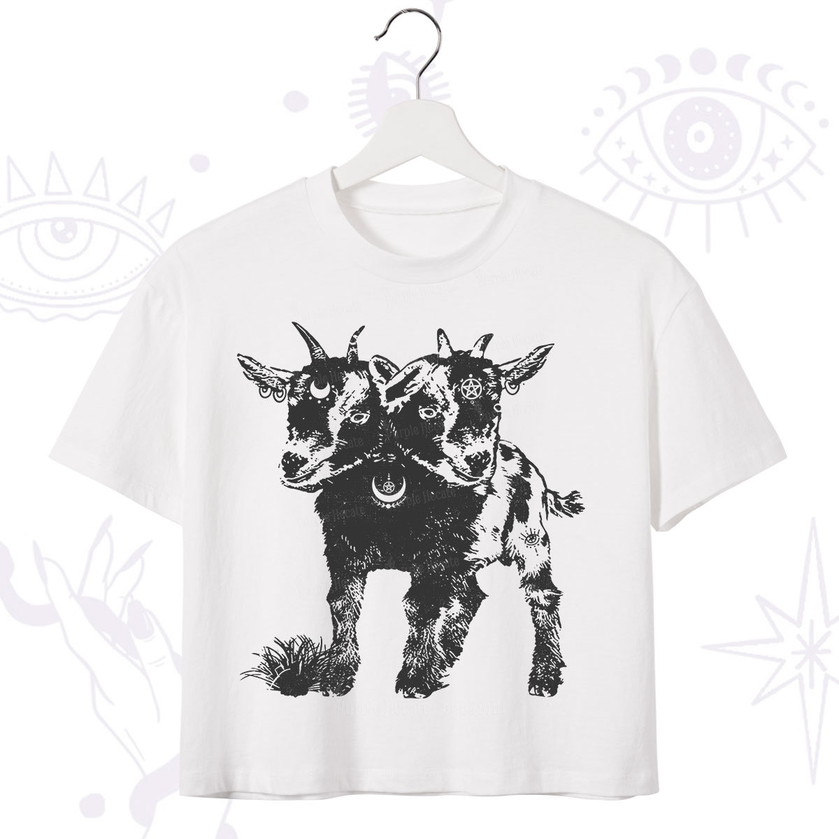 Purplehecate Two Headed Goat Crop T-Shirt