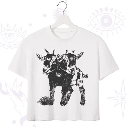Purplehecate Two Headed Goat Crop T-Shirt