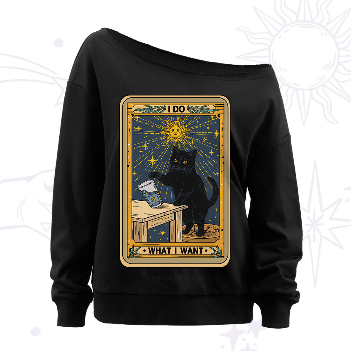 Purplehecate I Do What I Want Cats Off The Shoulder Sweatshirt