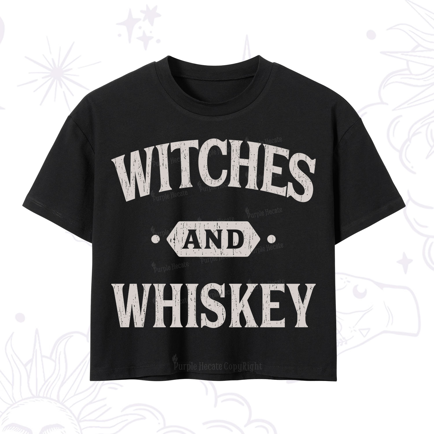 Purplehecate Witches and Whiskey Crop T-Shirt