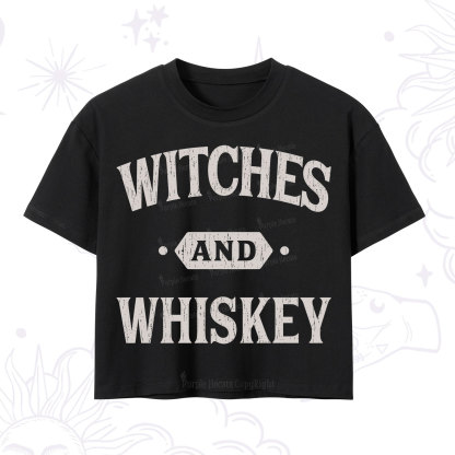 Purplehecate Witches and Whiskey Crop T-Shirt