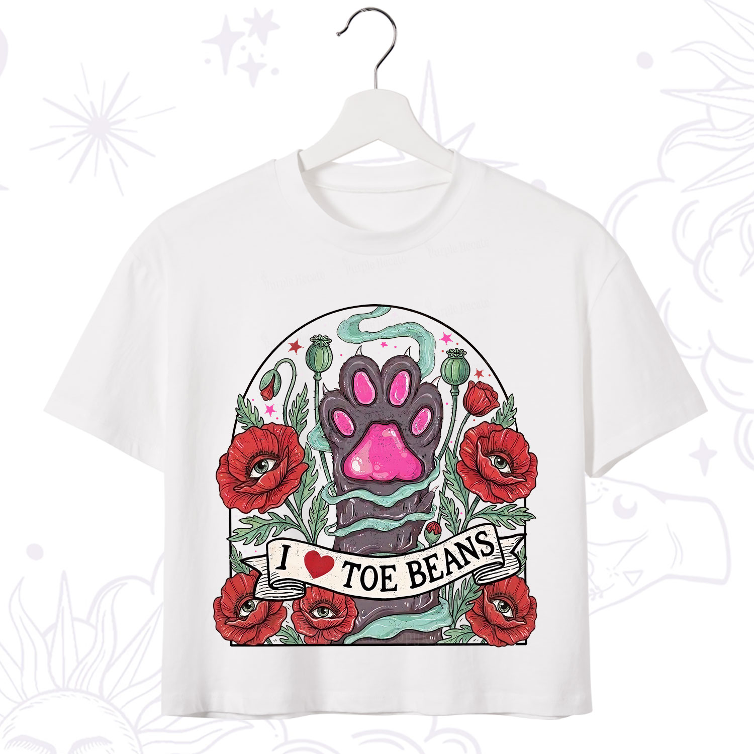 Purplehecate Toe Beans Lover Paw Crop T-Shirt