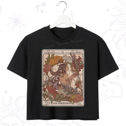 Purplehecate The Persephone Goddess Tarot Card Crop T-Shirt