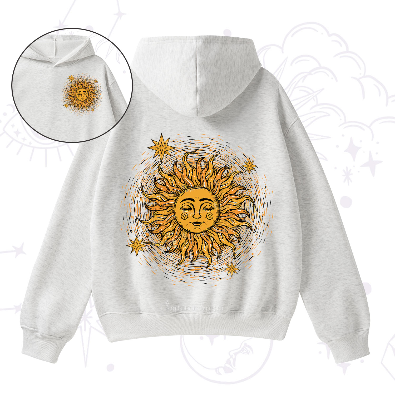 Purplehecate Celestial Sun Fleece Hoodie Suit