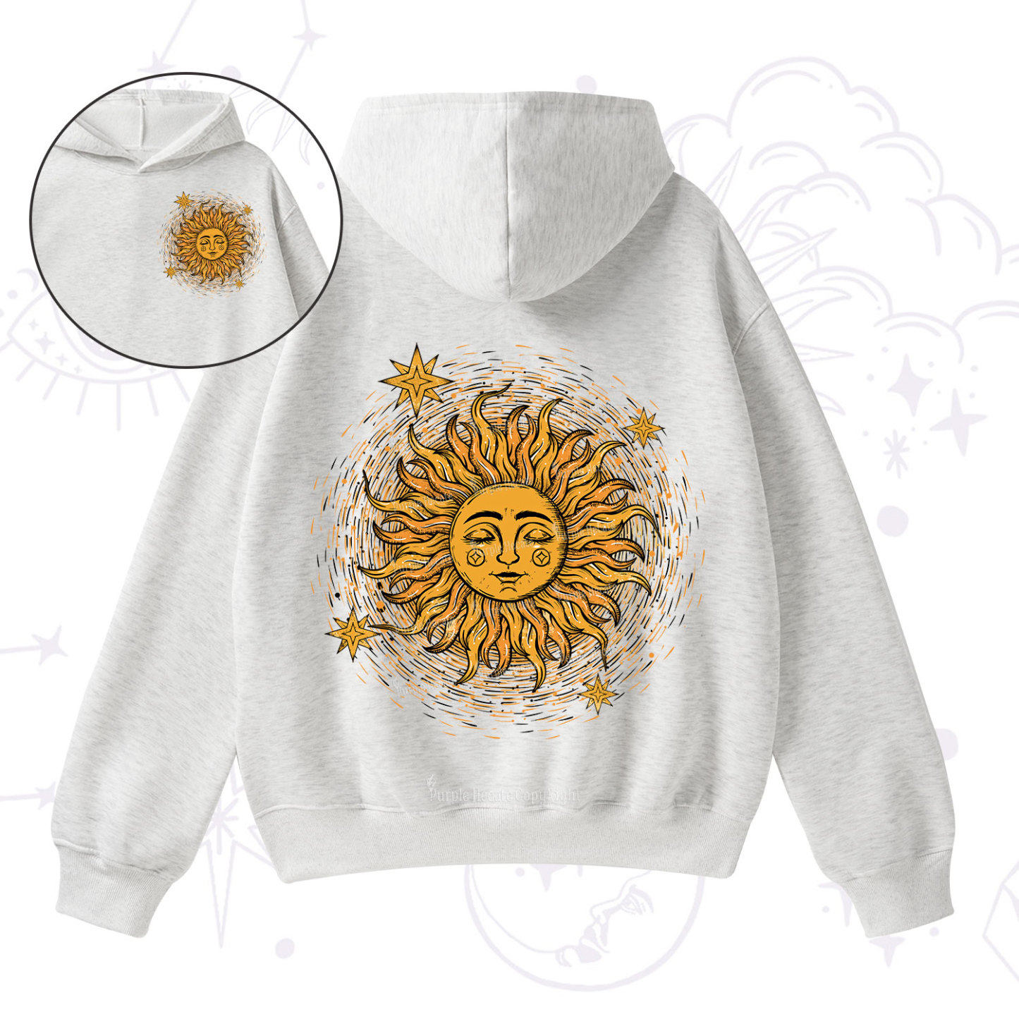 Purplehecate Celestial Sun Fleece Hoodie Suit
