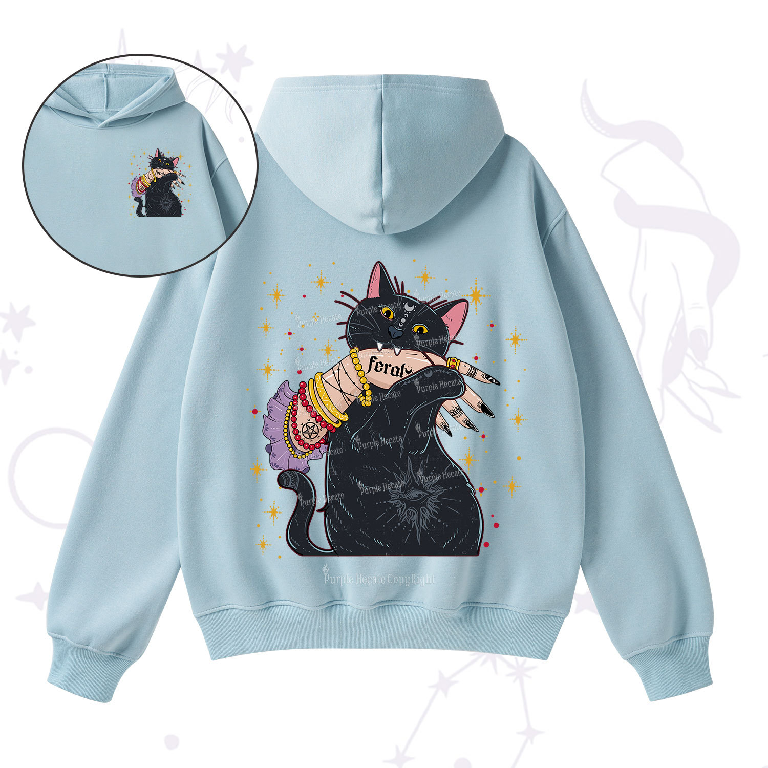 Purplehecate Feral Cat Fleece Hoodie Suit